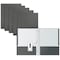 Better Office Products 2 Pocket Paper Folders Portfolio W/Prongs, Matte Texture, Letter Size, Gray, 50PK 84223 - alternate 1